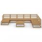 Preview: 9-tlg. Garten-Lounge-Set Honigbraun Massivholz Kiefer