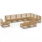 Preview: 10-tlg. Garten-Lounge-Set Honigbraun Massivholz Kiefer