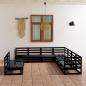 Preview: ARDEBO.de - 9-tlg. Garten-Lounge-Set Schwarz Massivholz Kiefer