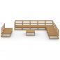 Preview: 11-tlg. Garten-Lounge-Set Honigbraun Massivholz Kiefer