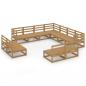 Preview: 11-tlg. Garten-Lounge-Set Honigbraun Massivholz Kiefer