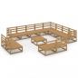 Preview: 13-tlg. Garten-Lounge-Set Honigbraun Massivholz Kiefer