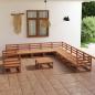 Preview: ARDEBO.de - 12-tlg. Garten-Lounge-Set Honigbraun Massivholz Kiefer