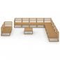 Preview: 12-tlg. Garten-Lounge-Set Honigbraun Massivholz Kiefer