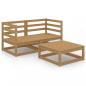 Preview: 3-tlg. Garten-Lounge-Set Honigbraun Massivholz Kiefer