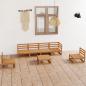 Preview: ARDEBO.de - 7-tlg. Garten-Lounge-Set Honigbraun Massivholz Kiefer