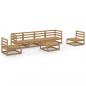 Preview: 7-tlg. Garten-Lounge-Set Honigbraun Massivholz Kiefer