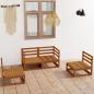 Preview: ARDEBO.de - 4-tlg. Garten-Lounge-Set Honigbraun Massivholz Kiefer