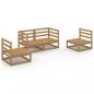 Preview: 4-tlg. Garten-Lounge-Set Honigbraun Massivholz Kiefer