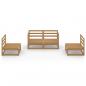 Preview: 4-tlg. Garten-Lounge-Set Honigbraun Massivholz Kiefer