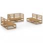 Preview: 6-tlg. Garten-Lounge-Set Honigbraun Massivholz Kiefer