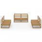 Preview: 6-tlg. Garten-Lounge-Set Honigbraun Massivholz Kiefer