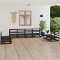 Preview: ARDEBO.de - 8-tlg. Garten-Lounge-Set Schwarz Massivholz Kiefer