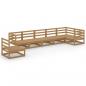 Preview: 7-tlg. Garten-Lounge-Set Honigbraun Massivholz Kiefer