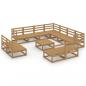 Preview: 12-tlg. Garten-Lounge-Set Honigbraun Massivholz Kiefer