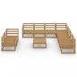 Preview: 10-tlg. Garten-Lounge-Set Honigbraun Massivholz Kiefer