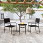 Preview: ARDEBO.de - 3-tlg. Garten-Essgruppe Poly Rattan Schwarz 