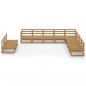 Preview: 10-tlg. Garten-Lounge-Set Honigbraun Massivholz Kiefer