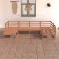 Preview: ARDEBO.de - 6-tlg. Garten-Lounge-Set Honigbraun Massivholz Kiefer