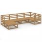 Preview: 6-tlg. Garten-Lounge-Set Honigbraun Massivholz Kiefer