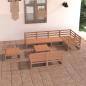 Preview: ARDEBO.de - 9-tlg. Garten-Lounge-Set Honigbraun Massivholz Kiefer