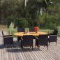 Preview: ARDEBO.de - 7-tlg. Garten-Essgruppe Poly Rattan Schwarz