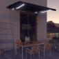 Preview: ARDEBO.de - Einziehbare Markise mit Windsensor & LED 450x300cm Anthrazit