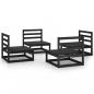 Preview: 4-tlg. Garten-Lounge-Set Schwarz Massivholz Kiefer