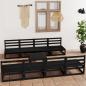 Preview: ARDEBO.de - 9-tlg. Garten-Lounge-Set Schwarz Massivholz Kiefer