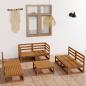 Preview: ARDEBO.de - 7-tlg. Garten-Lounge-Set Honigbraun Massivholz Kiefer