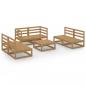 Preview: 7-tlg. Garten-Lounge-Set Honigbraun Massivholz Kiefer