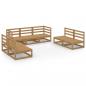 Preview: 7-tlg. Garten-Lounge-Set Honigbraun Massivholz Kiefer