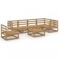 Preview: 7-tlg. Garten-Lounge-Set Honigbraun Massivholz Kiefer