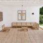 Preview: ARDEBO.de - 8-tlg. Garten-Lounge-Set Honigbraun Massivholz Kiefer