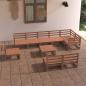 Preview: ARDEBO.de - 10-tlg. Garten-Lounge-Set Honigbraun Massivholz Kiefer