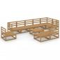 Preview: 10-tlg. Garten-Lounge-Set Honigbraun Massivholz Kiefer