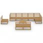 Preview: 10-tlg. Garten-Lounge-Set Honigbraun Massivholz Kiefer