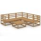 Preview: 6-tlg. Garten-Lounge-Set Honigbraun Massivholz Kiefer