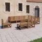 Preview: ARDEBO.de - 9-tlg. Garten-Lounge-Set Honigbraun Massivholz Kiefer