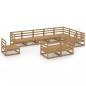 Preview: 10-tlg. Garten-Lounge-Set Honigbraun Massivholz Kiefer