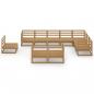 Preview: 10-tlg. Garten-Lounge-Set Honigbraun Massivholz Kiefer