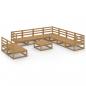 Preview: 10-tlg. Garten-Lounge-Set Honigbraun Massivholz Kiefer