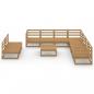 Preview: 10-tlg. Garten-Lounge-Set Honigbraun Massivholz Kiefer