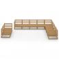 Preview: 10-tlg. Garten-Lounge-Set Honigbraun Massivholz Kiefer