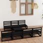 Preview: ARDEBO.de - 8-tlg. Garten-Lounge-Set Schwarz Massivholz Kiefer