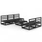 Preview: 6-tlg. Garten-Lounge-Set Schwarz Massivholz Kiefer