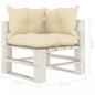 Preview: Garten-Paletten-Ecksofa mit Kissen in Creme Holz