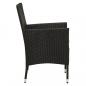 Preview: 11-tlg. Garten-Essgruppe mit Kissen Poly Rattan Schwarz