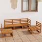 Preview: ARDEBO.de - 5-tlg. Garten-Lounge-Set Honigbraun Massivholz Kiefer