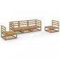 Preview: 5-tlg. Garten-Lounge-Set Honigbraun Massivholz Kiefer